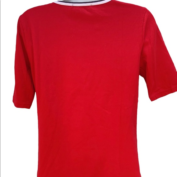 Tommy Hilfiger Red Crew Neck Top Shirt Size Medium - Picture 3 of 3